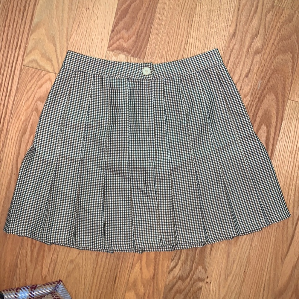 cute chic brown plaid skirt